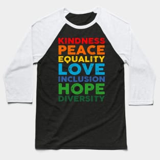 Peace Love Inclusion Diversity Teacher Social Injustice Baseball T-Shirt